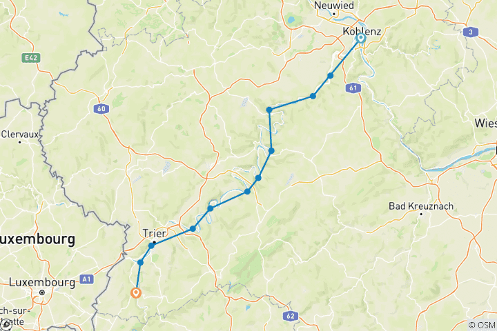 Carte du circuit Moselle Bike et; Barge