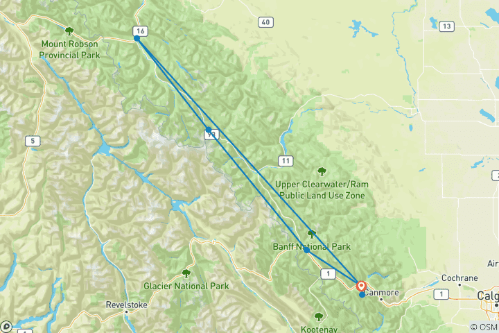 Kaart van RadVrouwen: Het beste van de Canadese Rockies