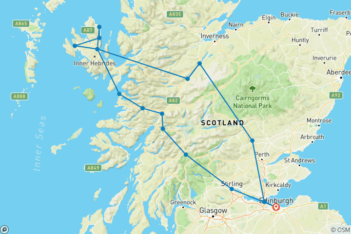 Map of Isle of Skye & The Train Route to Hogwarts