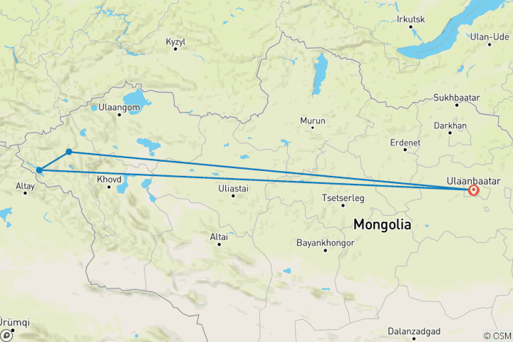 Kaart van Prachtig Mongolië met Gouden Adelaar Festival 2026