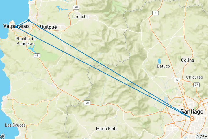 Mapa de Escapada Independiente Santiago