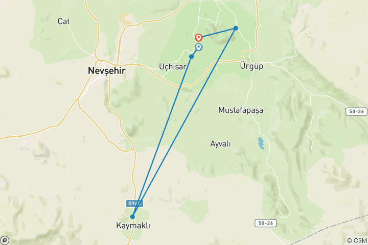 Karte von Kappadokien Unabhängiger Kurzurlaub