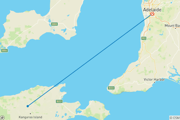 Carte du circuit Court séjour indépendant à Kangaroo Island