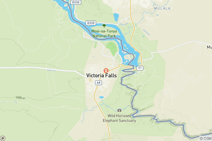 Carte du circuit Court séjour à Vic Falls