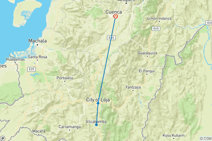 Carte du circuit Expédition de 7 jours dans le sud de l'Équateur