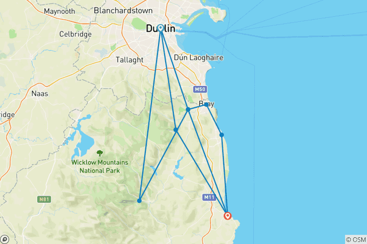 Karte von 8 Tage Irland - Entspannt Wandern