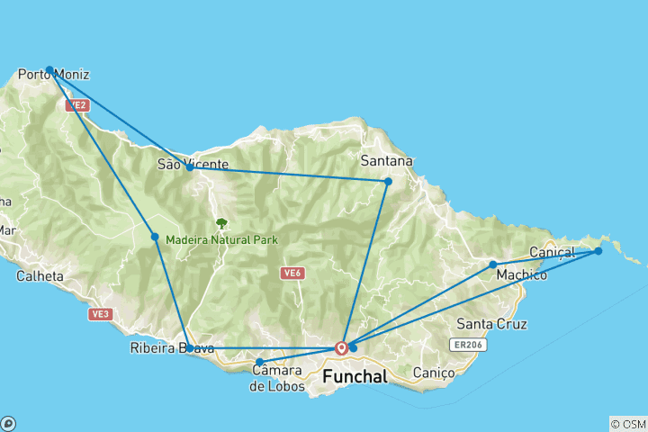 Karte von Madeira: Wandern & Kultur mit Flair