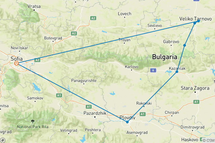 Karte von Bulgarien: Mit Flair