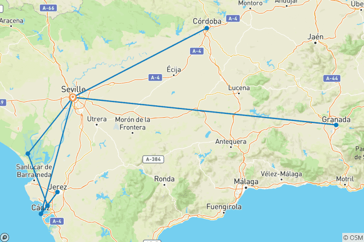 Map of Andalusia by Cruise: A Journey through Art and History (port-to-port cruise)