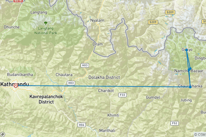 Carte du circuit Gokyo et le Renjo La en tout confort