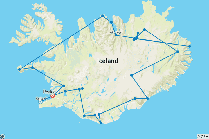 Karte von Herbststimmung in Island (15 Tage)