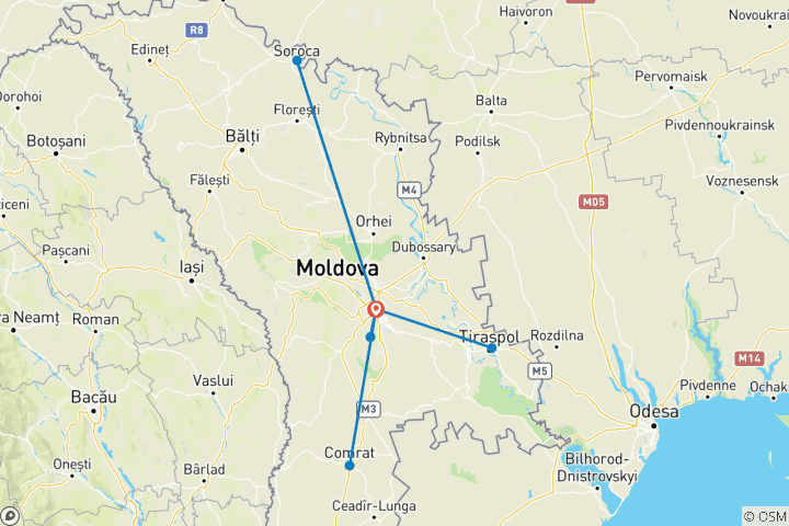 Kaart van Moldavië - Reis naar een onbekend land (8 dagen)