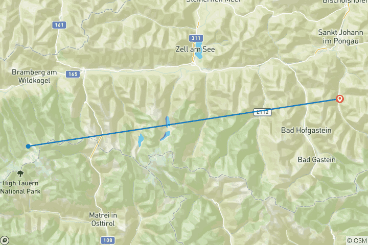 Kaart van Oostenrijk - Heerlijk wandelen op de berg & in het dal van de alpenweiden (8 dagen)
