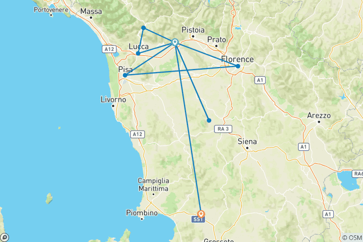 Carte du circuit Pleins feux sur la Toscane (2027)
