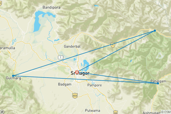 Karte von Kashmir Bliss Trail von G Experiences