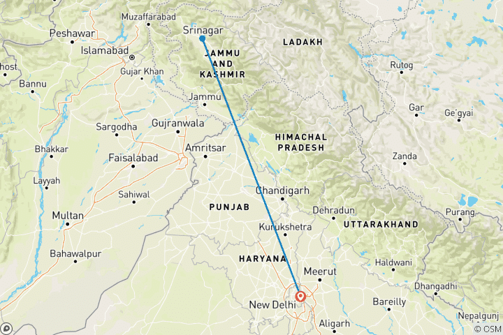 Karte von Srinagar Serene Trails von G Experiences