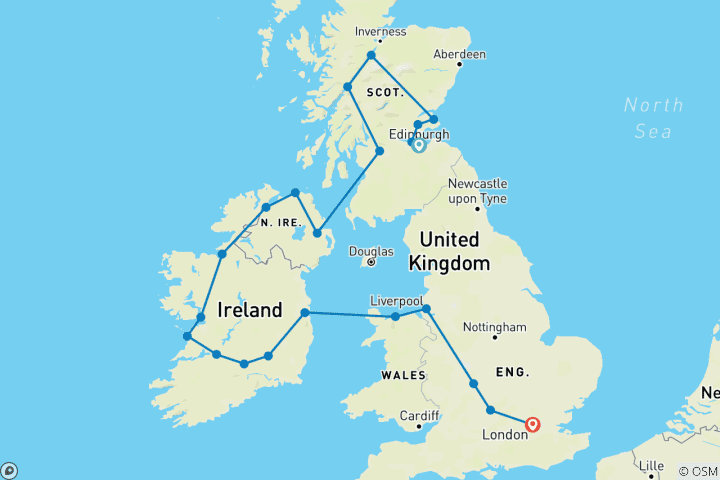 Kaart van Rondreis Italië