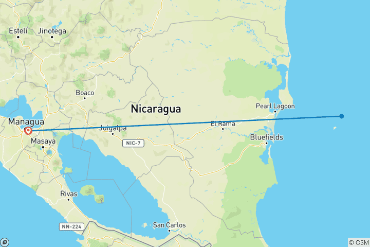 Map of 4 days Relax in the Caribbean: Corn Island and the Essence of Nicaragua