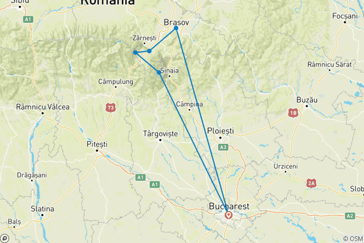 Map of Transylvania Castles & Mountains