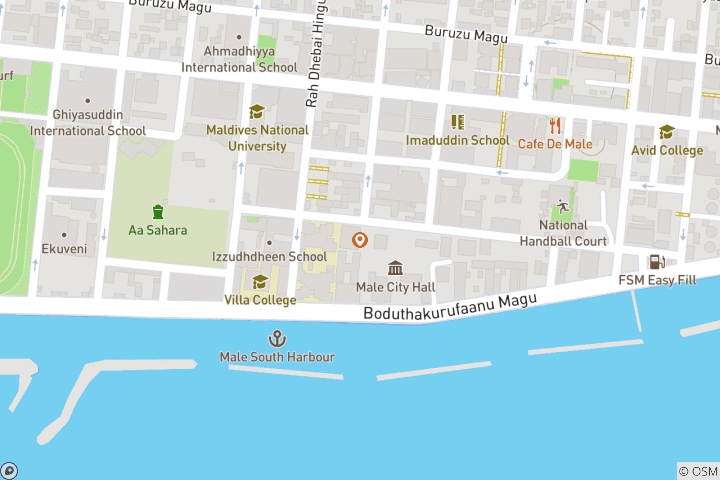 Carte du circuit 6 jours à Malé : Exploration des fonds marins, plongée avec masque et tuba