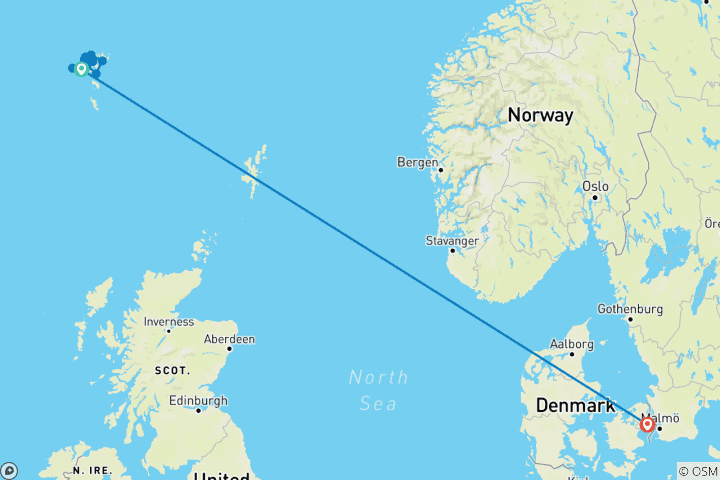 Karte von Naturerlebnis - Färöer für Entdecker (8 Tage)