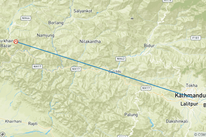 Carte du circuit Circuit de pèlerinage de Manakamana