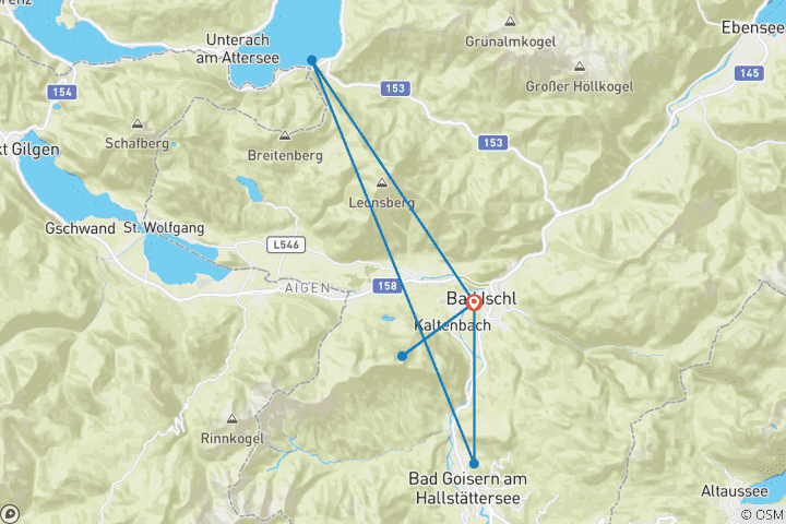 Kaart van Dal ontmoet hut in Bad Ischl (5 dagen)