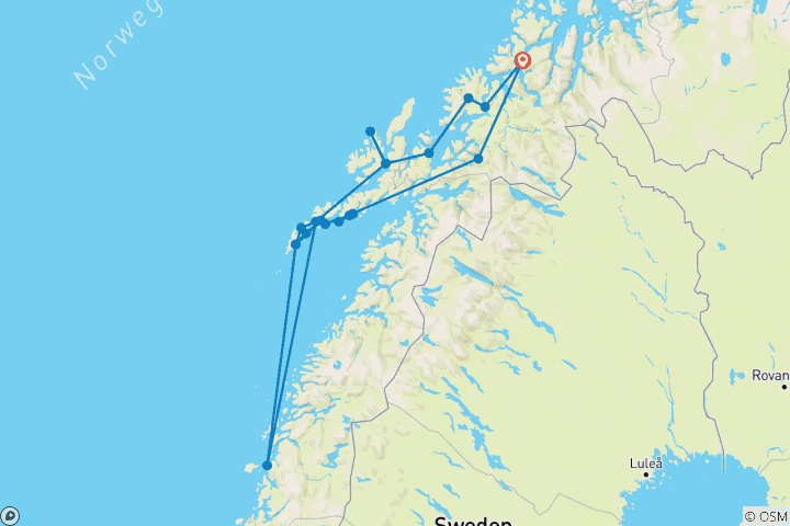 Karte von Lofoten & Inselperlen des Nordens (12 Tage)