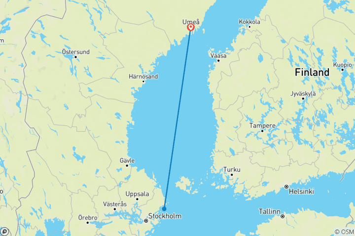 Karte von Herbstleuchten in Schwedisch Lappland (8 Tage)