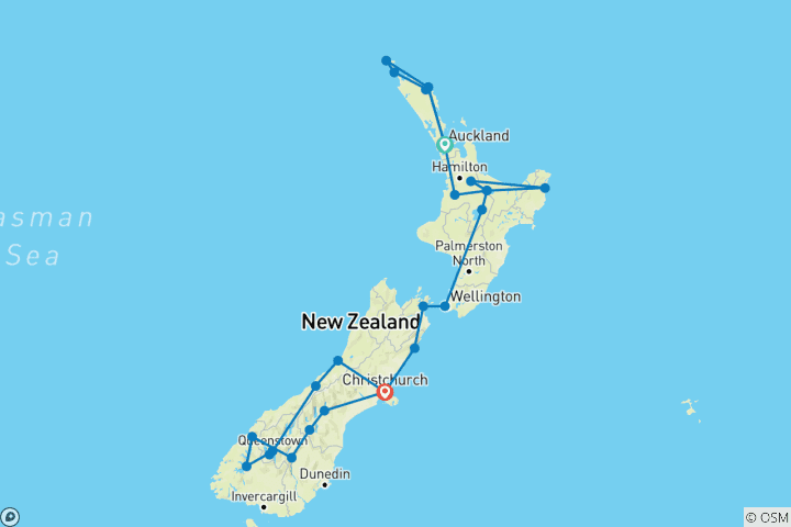 Kaart van Kia Ora Nieuw-Zeeland