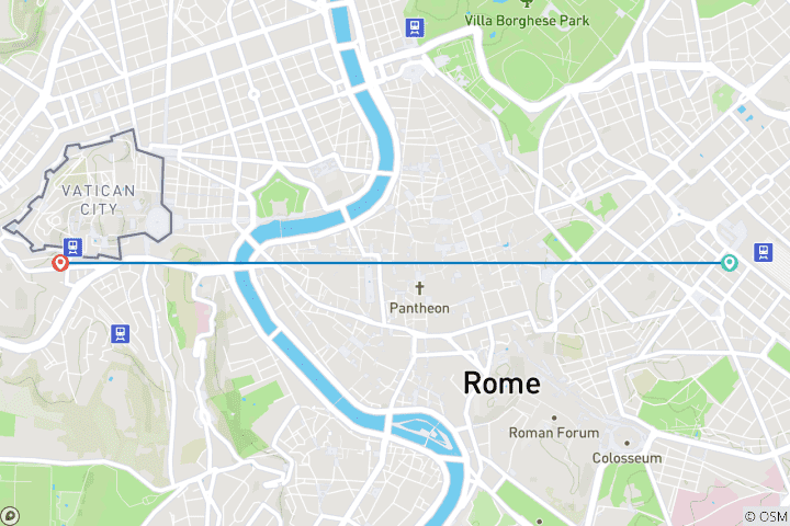 Kaart van Christelijke Pelgrimsreis - Rome & Vaticaanbelevenis 7-daagse