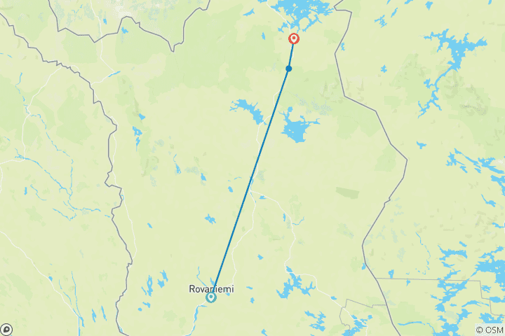 Karte von Cottages & Polarlichter in Finnisch-Lappland (7 Tage)