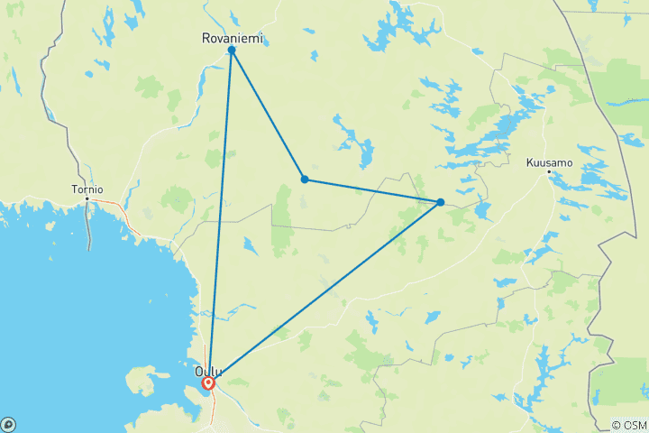 Karte von Durch das Herz von Finnisch-Lappland (7 Tage)