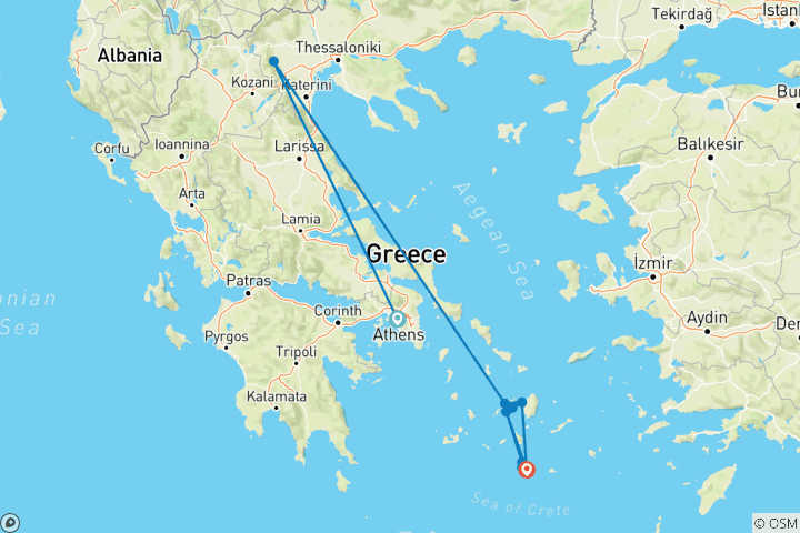 Carte du circuit Les îles grecques à la découverte des îles (réservé aux femmes)