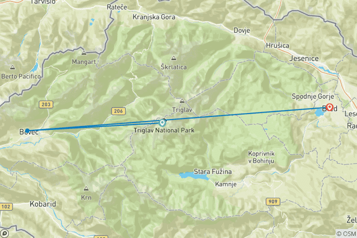 Map of Hiking in the Julian Alps