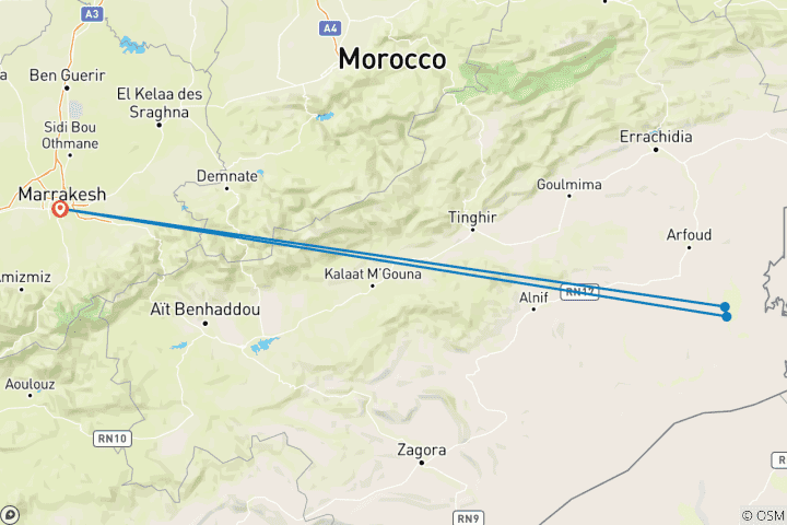 Map of Sahara Luxury Desert Escape