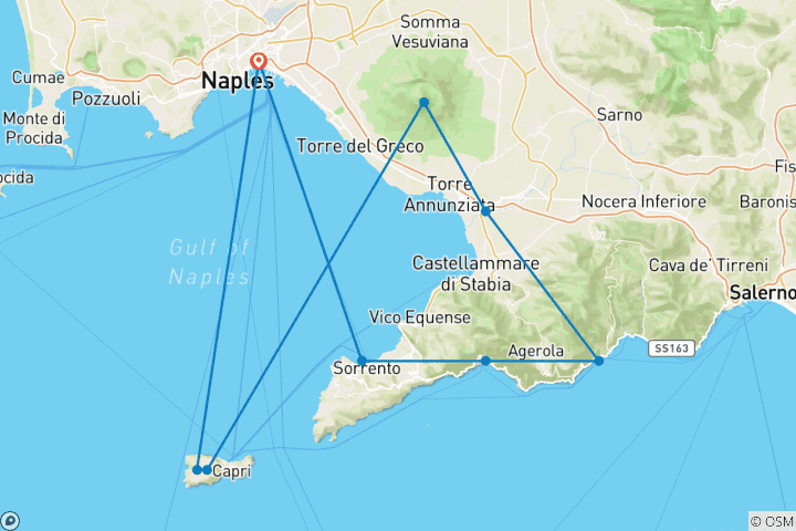 Map of Icons of Southern Italy - 7 Days