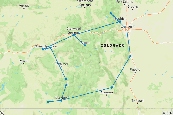 Mapa de Bienvenido a Colorado (Tasas de los Parques Nacionales de EE.UU. para no residentes)