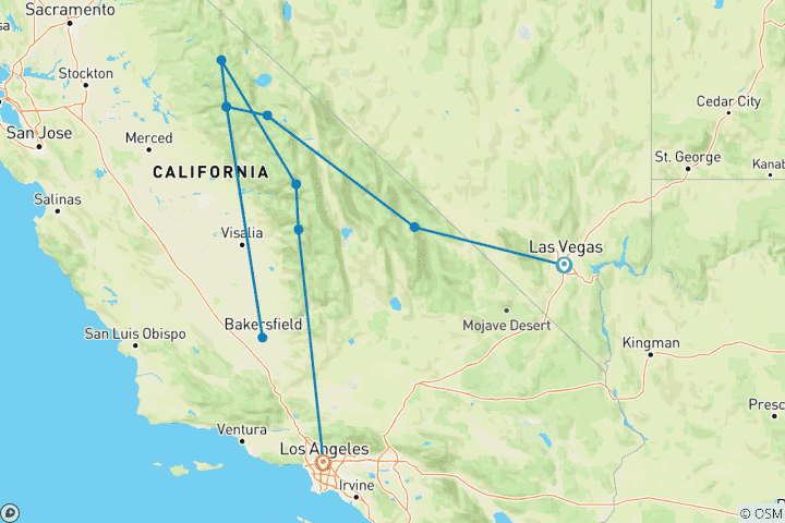 Map of California's Great National Parks (USA National Park Non Resident Fees)