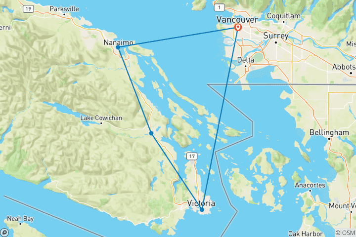 Carte du circuit Séjour sur l'île Victoria - 3 jours