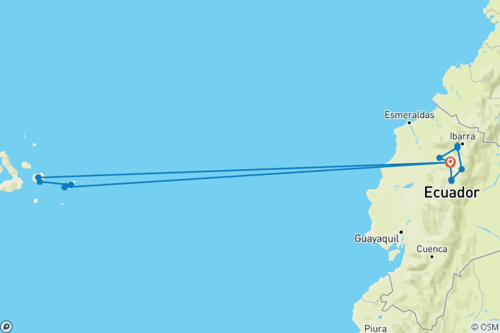 Carte du circuit Exploration de l'Équateur et des îles Galápagos (privé) - 13 jours