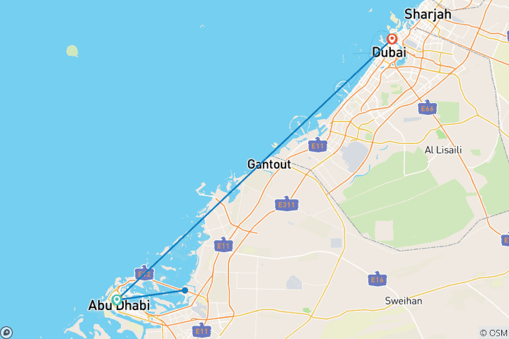Kaart van Het beste van Abu Dhabi - 8 dagen