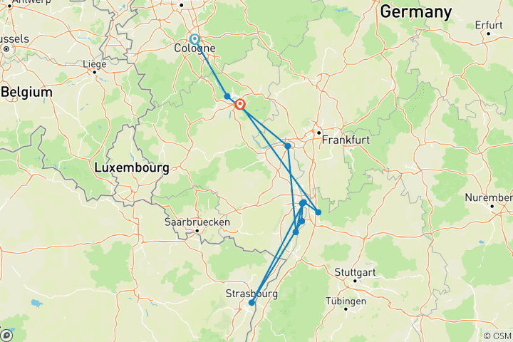 Carte du circuit Croisière sur le Rhin - Ludwigshafen
