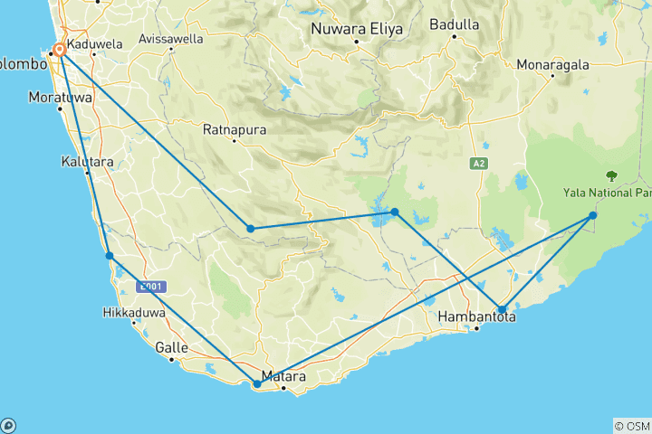Kaart van Sri Lanka, Wonderen der natuur