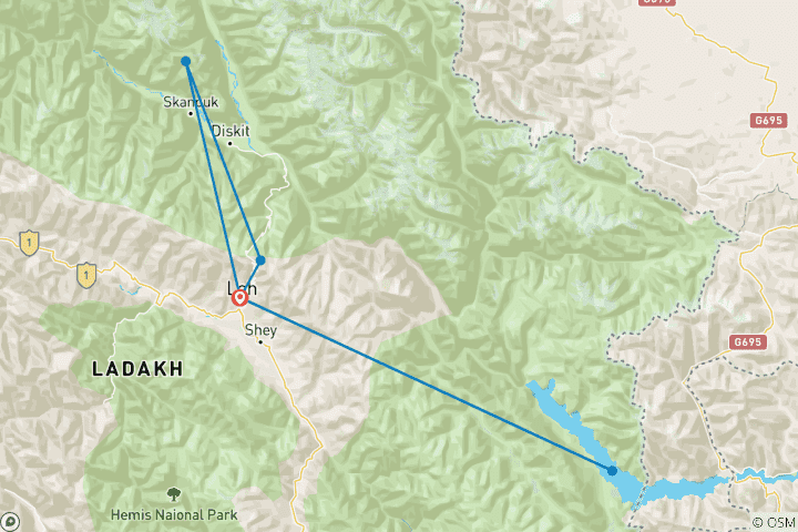 Karte von Leh & Ladakh Panorama Tour
