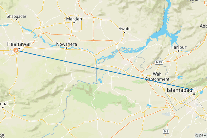 Mapa de Excursión de un día a Peshawar desde Islamabad