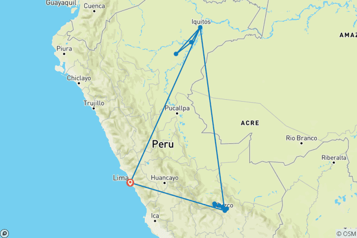 Map of From the Inca Empire to the Peruvian Amazon