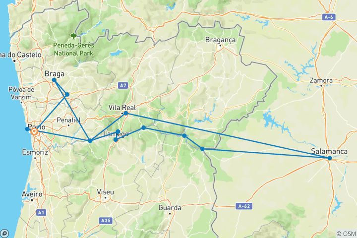 Karte von Festliche Jahreszeit auf dem Douro