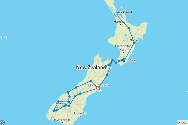 Map of Untamed New Zealand (Small Group)
