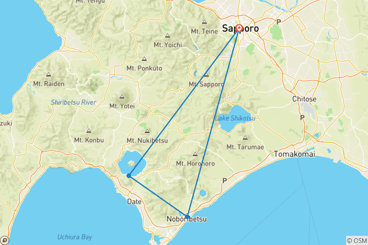 Map of 6 Days  Hokkaido Onsen & Autumn Leaves (private guide & driver）Family Tour-Customized